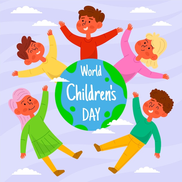 Free Vector | Hand drawn world childrens day