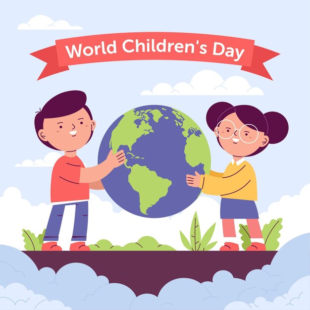 Free Vector | Hand drawn world childrens day