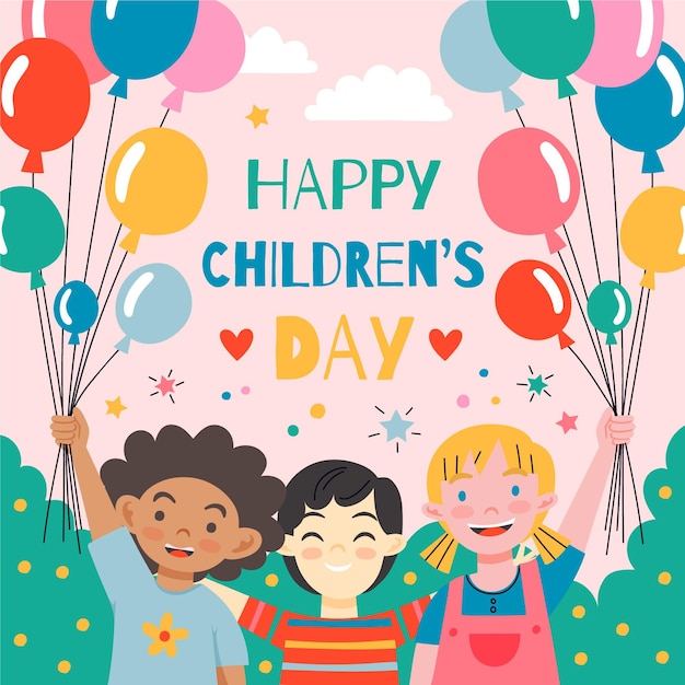 Premium Vector | Hand drawn world childrens day