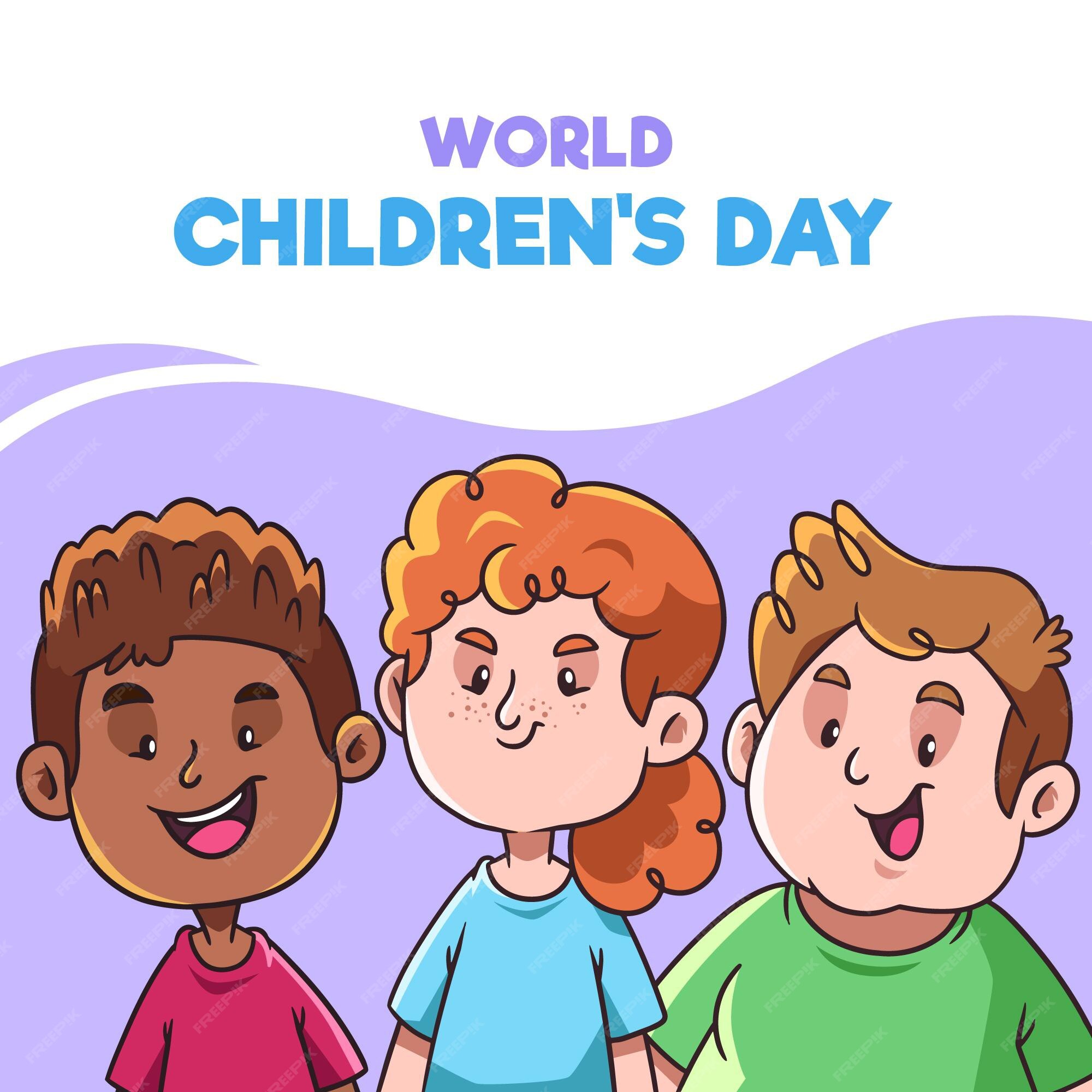 Free Vector | Hand drawn world childrens day