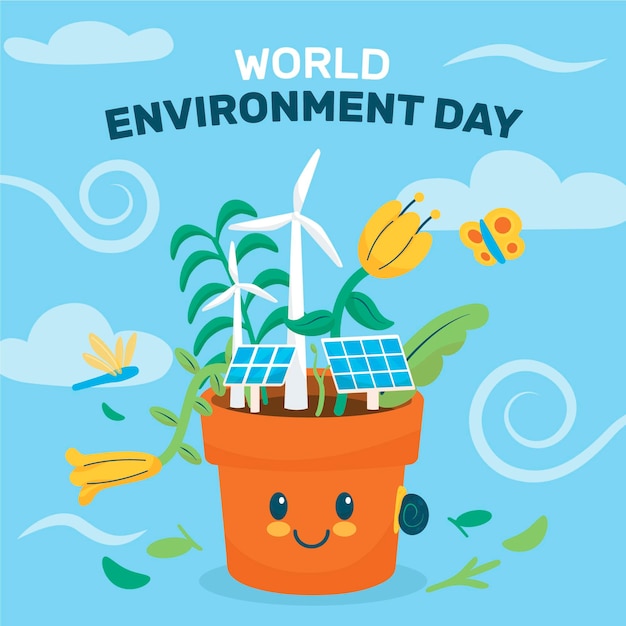 Free Vector | Hand drawn world environment day illustration