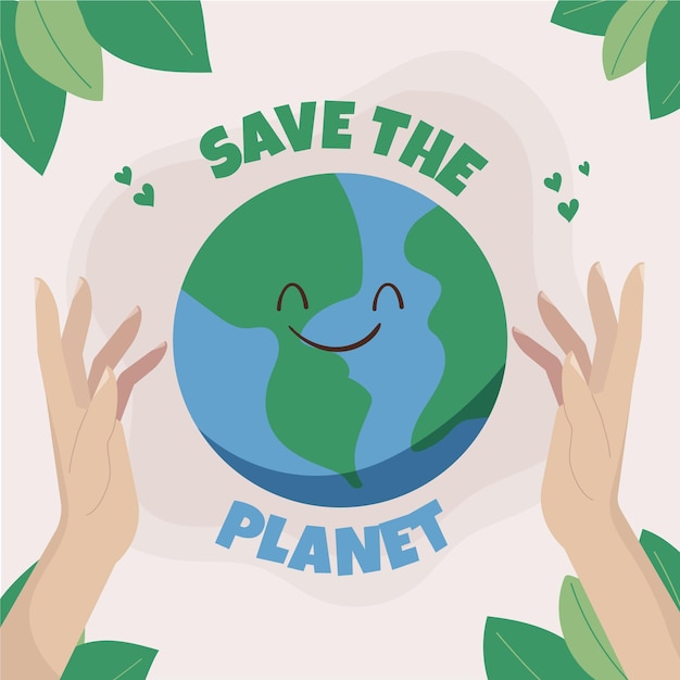 Free Vector | Hand drawn world environment day save the planet illustration