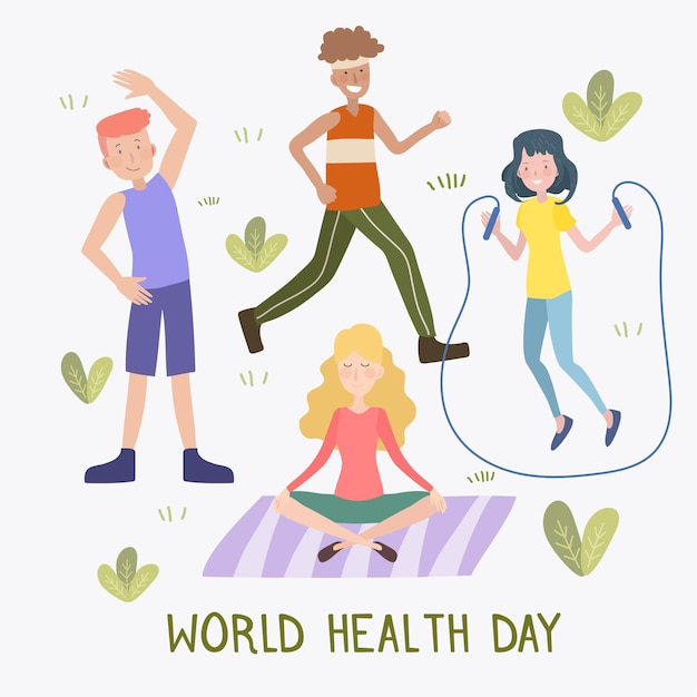 Premium Vector Hand Drawn World Health Day Illustration 