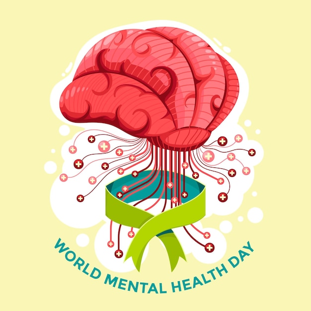 Premium Vector | Hand drawn world mental health day background