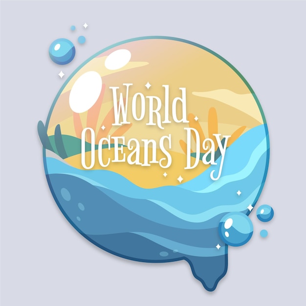 Free Vector Hand Drawn World Oceans Day Concept