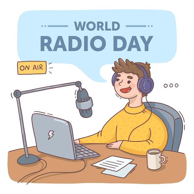 Free Vector | Hand drawn world radio day
