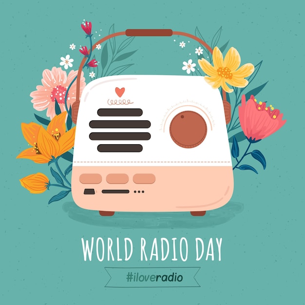 Free Vector | Hand drawn world radio day