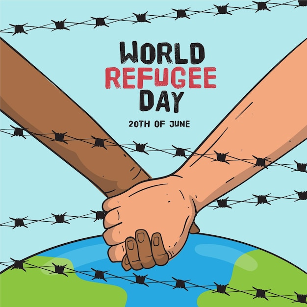 Premium Vector Hand drawn world refugee day