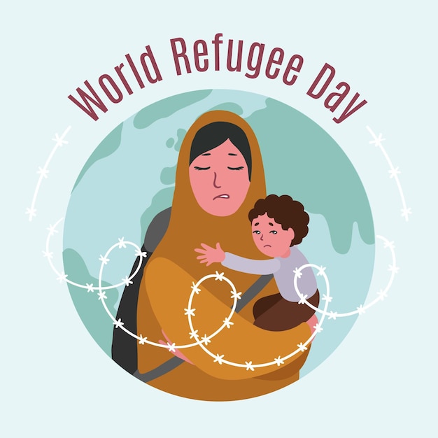 Free Vector Hand drawn world refugee day