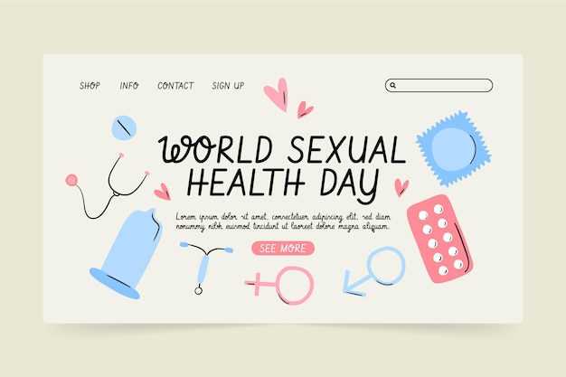 Free Vector Hand Drawn World Sexual Health Day Landing Page Template