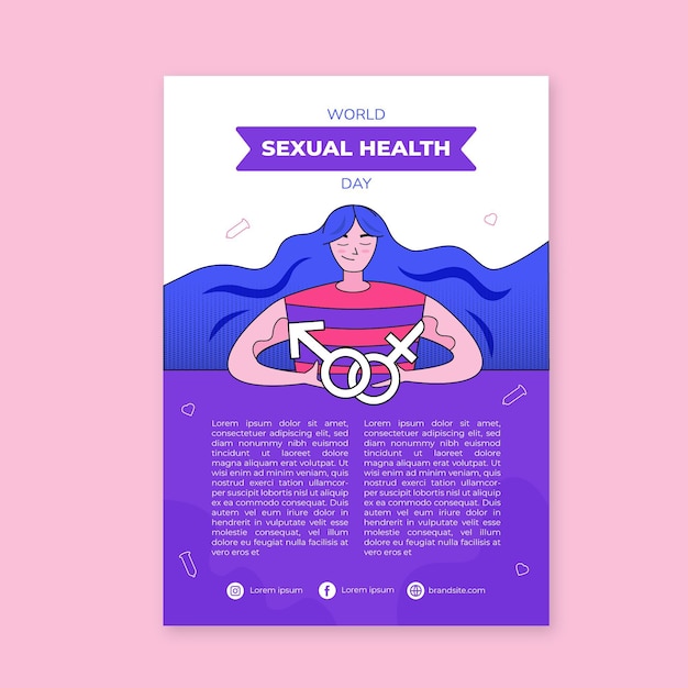 Free Vector Hand Drawn World Sexual Health Day Vertical Flyer Template