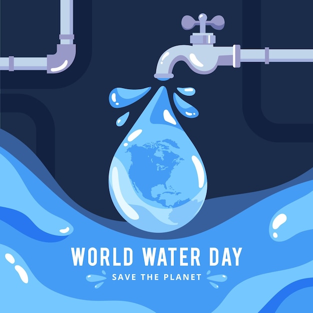 Premium Vector | Hand drawn world water day