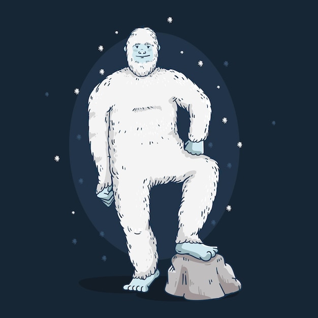 Premium Vector | Hand-drawn yeti abominable snowman illustration