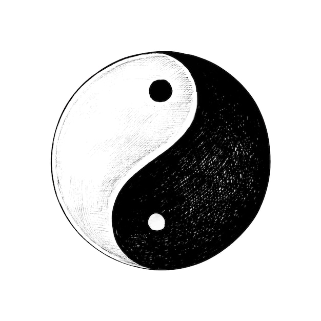 Hand drawn yin and yang | Premium Vector