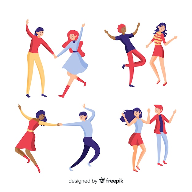 Free Vector | Hand drawn young people dancing