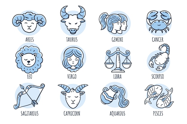 Premium Vector | Hand Drawn Zodiac Signs Collection