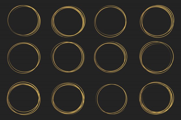 Hand drawning circle line sketch, scribble doodle. Premium Vector