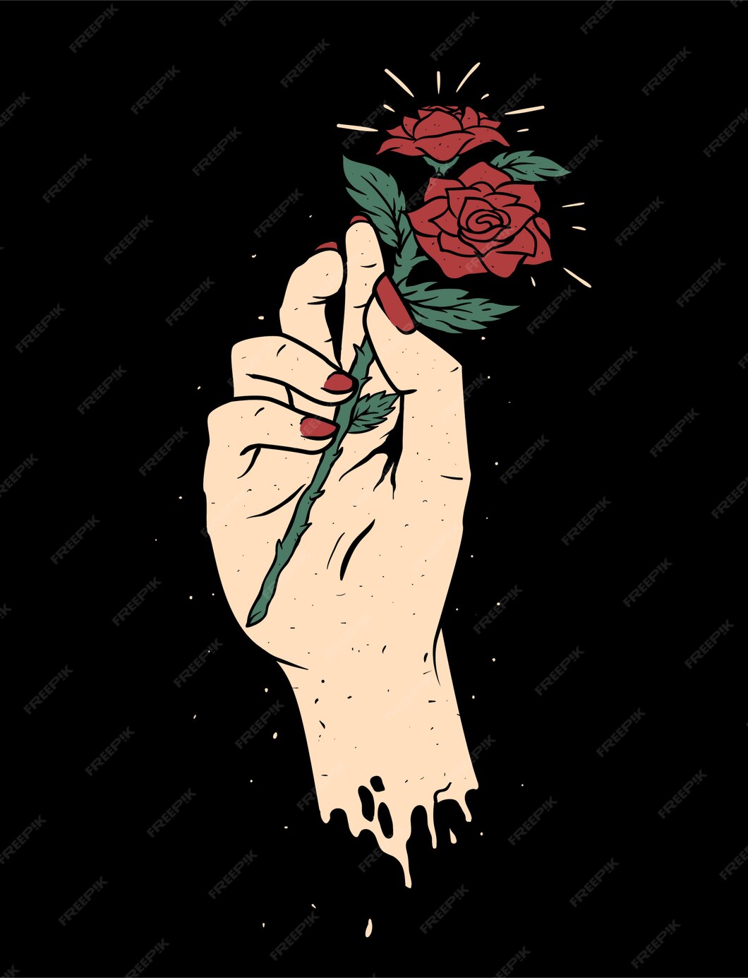 Premium Vector | Hand flower artwork illustration