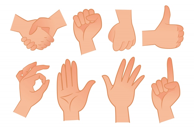 Vector Cartoon Hand Gestures And Movements Vrogue Co