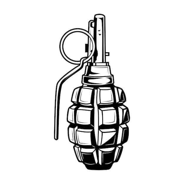 Free Vector | Hand grenade vector illustration. vintage monochrome ...