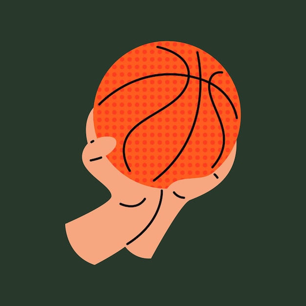 Premium Vector | Hand holding basketball flat vector illustration