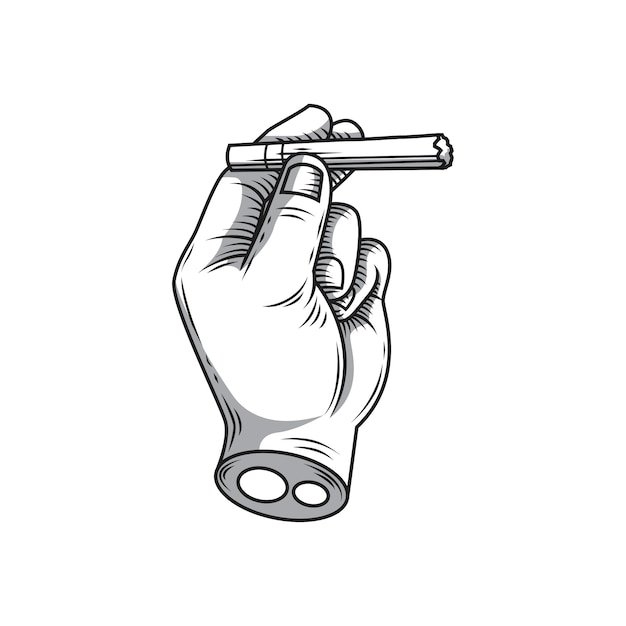 Premium Vector Hand Holding A Cigarette Hand Drawing