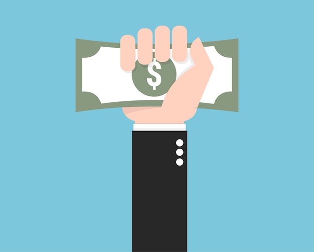 Download Hand holding money bill Vector | Premium Download