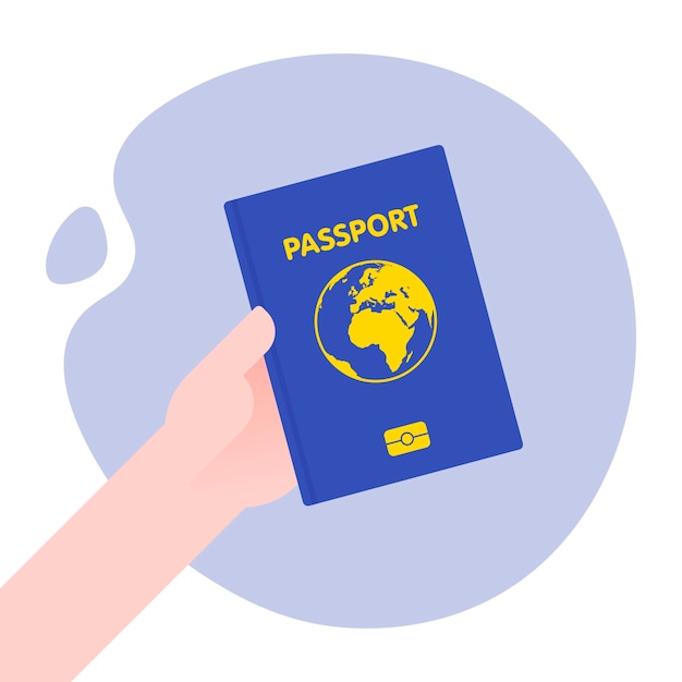 Premium Vector | Hand holding passport for international journey ...