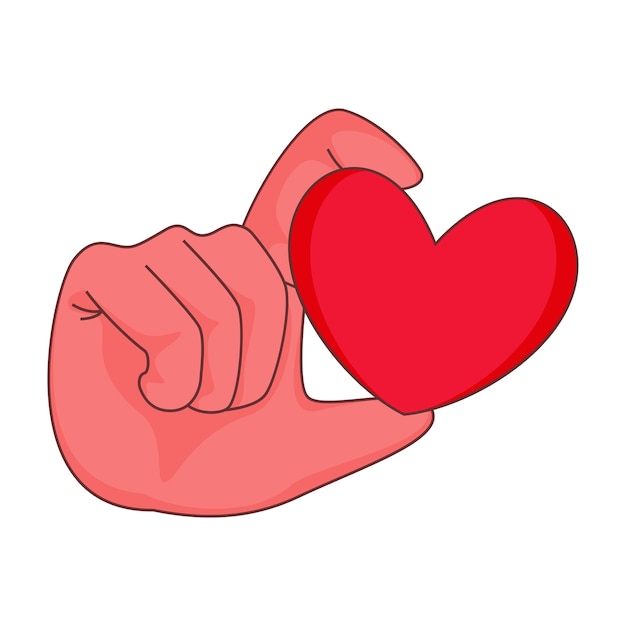 Premium Vector | Hand holding red heart on white background.