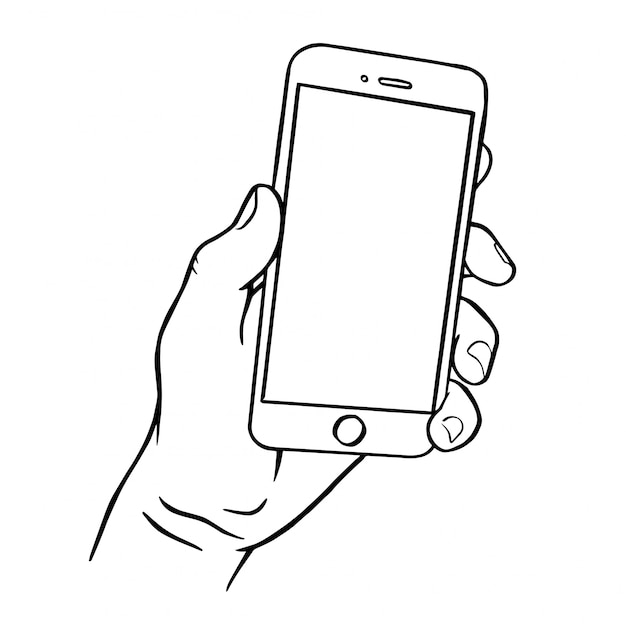 Hand holding smartphone. Vector | Premium Download