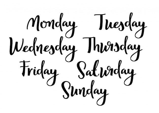 Hand lettering days of week. | Premium Vector