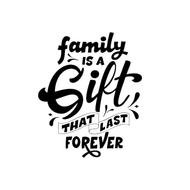 Premium Vector | Hand lettering typography poster. quote family is a ...