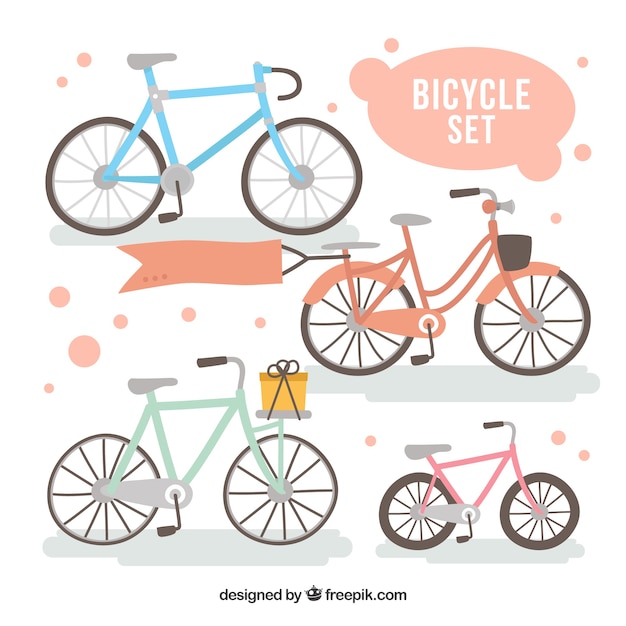 Hand painted bicycles set