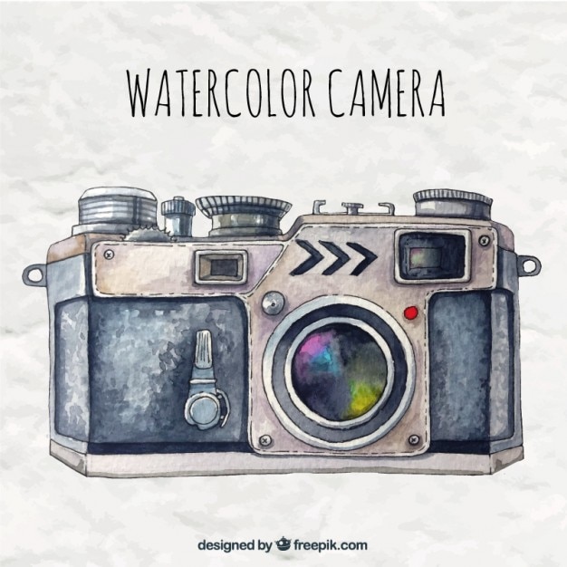 Hand painted camera in retro style Vector | Free Download