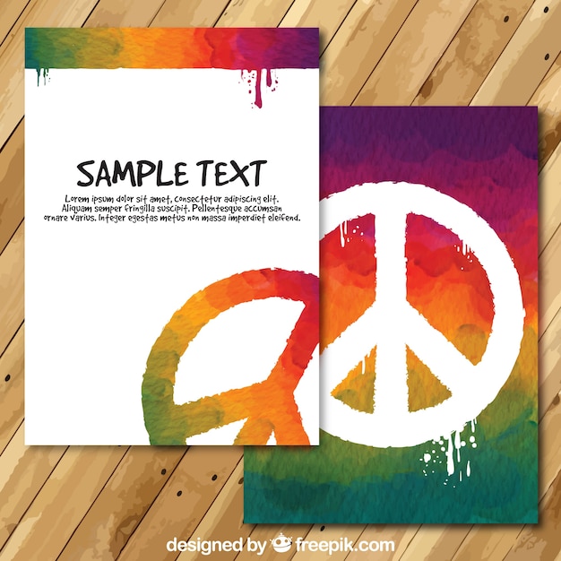 Free Vector | Hand painted day of peace card