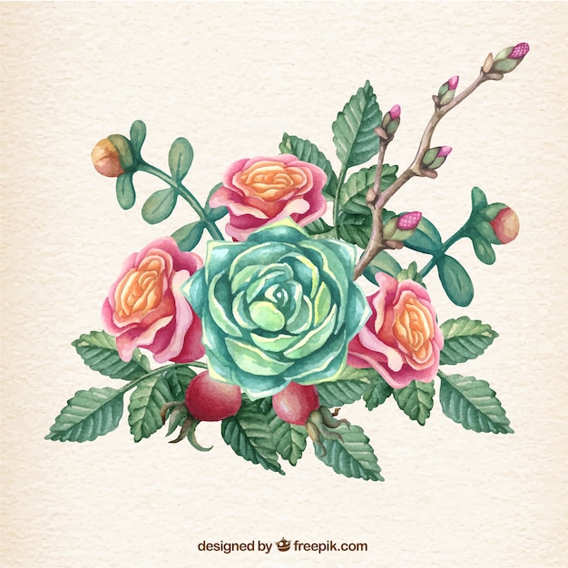 Free Vector | Hand painted flowers