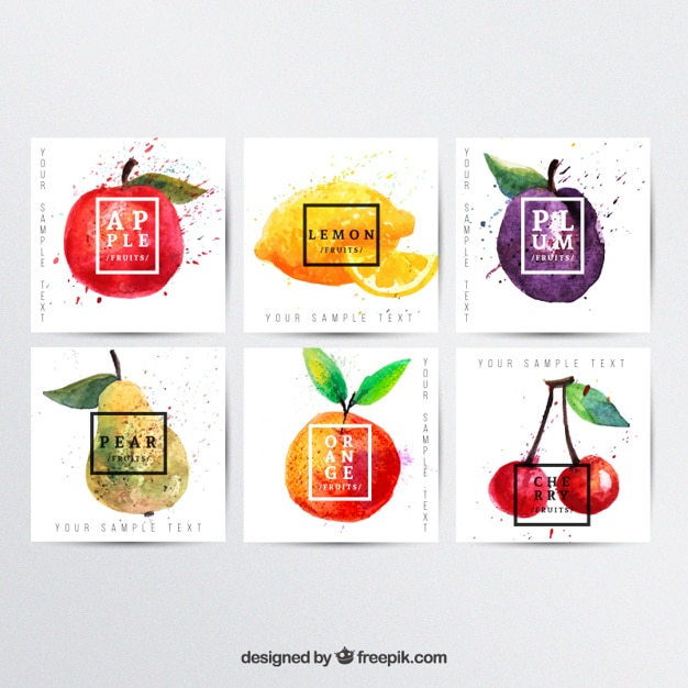 Hand painted fruits posters