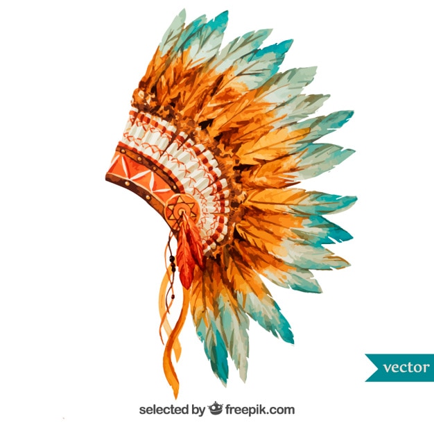 Download Hand painted indian headdress Vector | Free Download