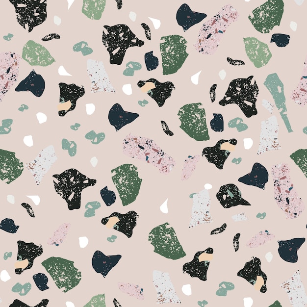 Free Vector | Hand painted monochromatic terrazzo pattern