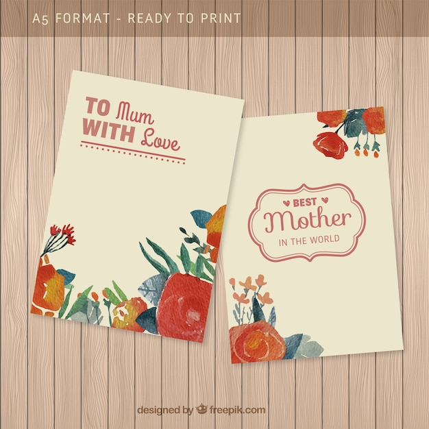 Download Hand painted mothers day card | Free Vector