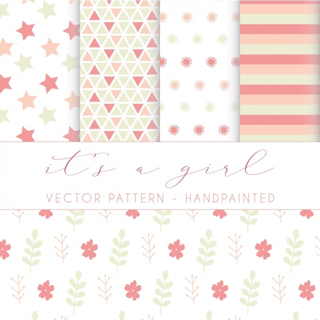 Hand painted pattern design Free Vector