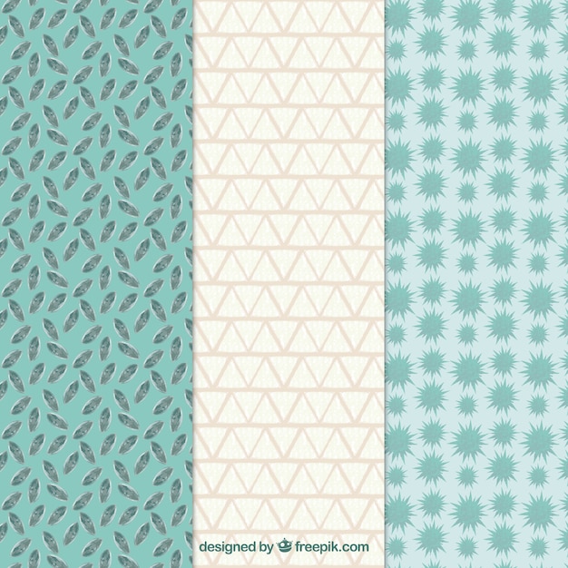 Free Vector | Hand painted patterns in mint tones