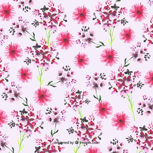 Hand painted pink flowers background