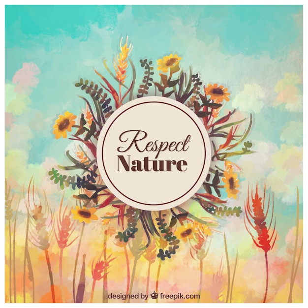 Hand painted respect nature background