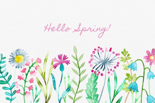 Free Vector Hand Painted Spring Background