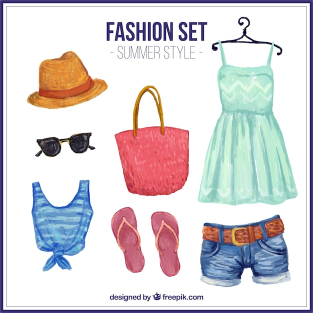Download Free Vector | Hand painted summer clothes