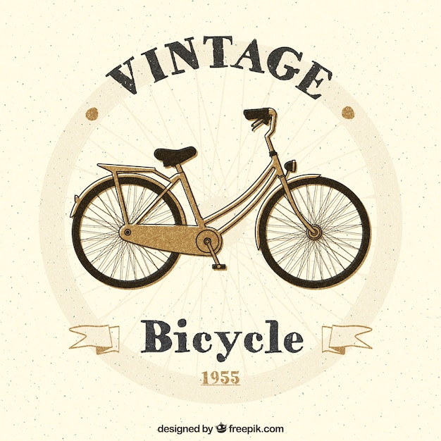 Download Hand painted vintage bicycle Vector | Premium Download