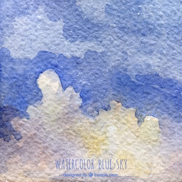 Hand painted watercolor blue sky | Free Vector