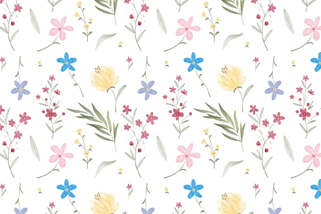 Free Vector | Hand painted watercolor botanical pattern