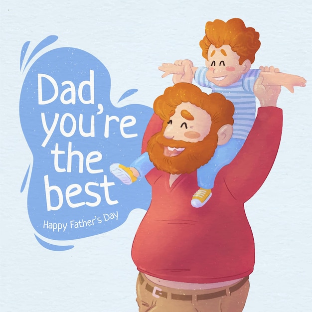 Father day happy s dad with hat Royalty Free Vector Image